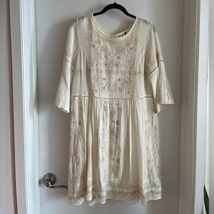 Anthropologie Embroidered Mini Dress